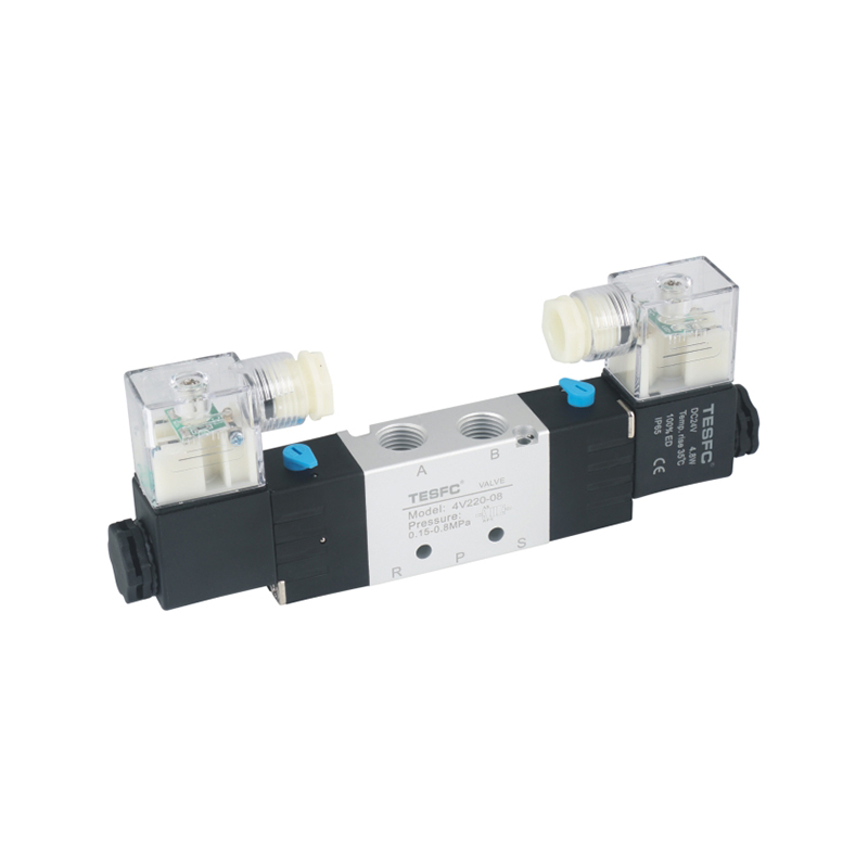 4V 5-Way Pneumatic Solenoid Valve With Coil Connector