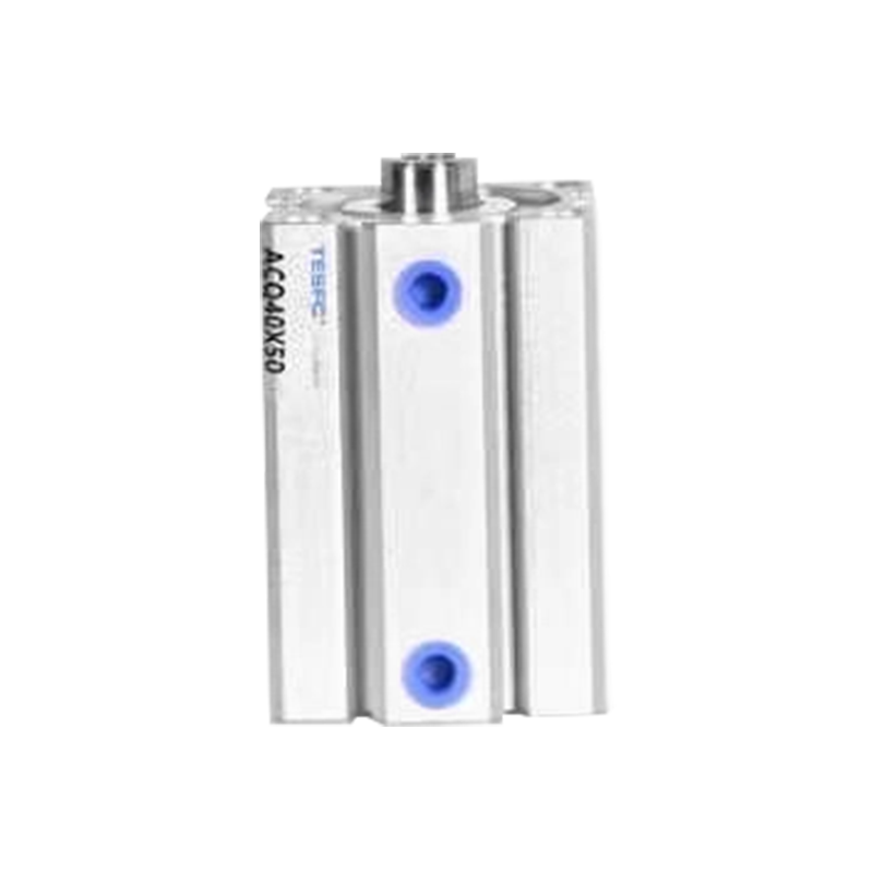 ACQ-SB magnetic air cylinder features a compact ultra-thin body with a central piston rod, suitable for space-saving pneumatic equipment.