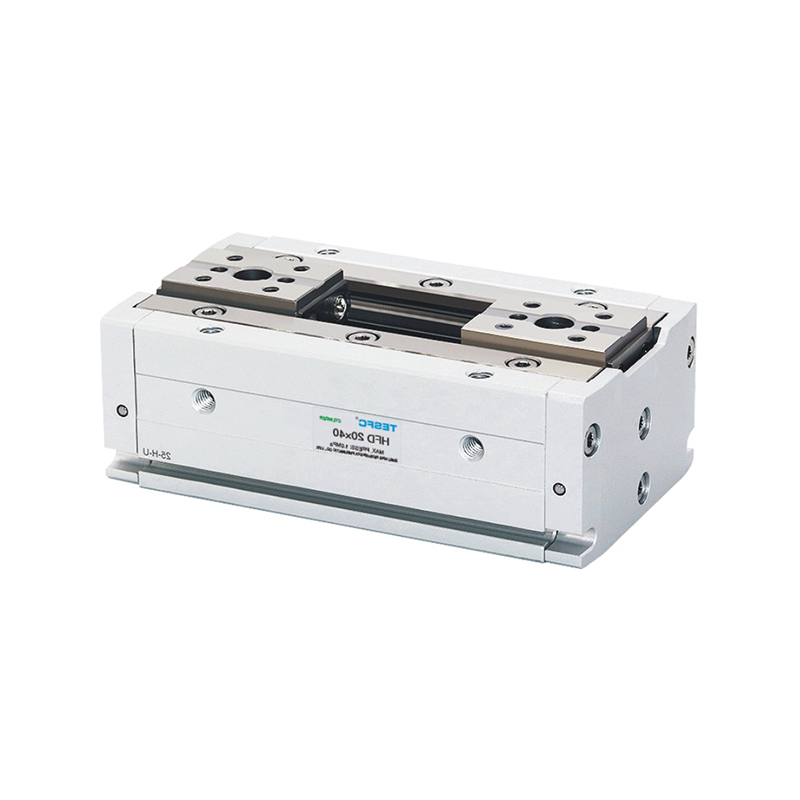 HFD thin gripper air cylinder features a slim cylindrical body and compact gripping structure, suitable for space-saving pneumatic clamping and handling applications.