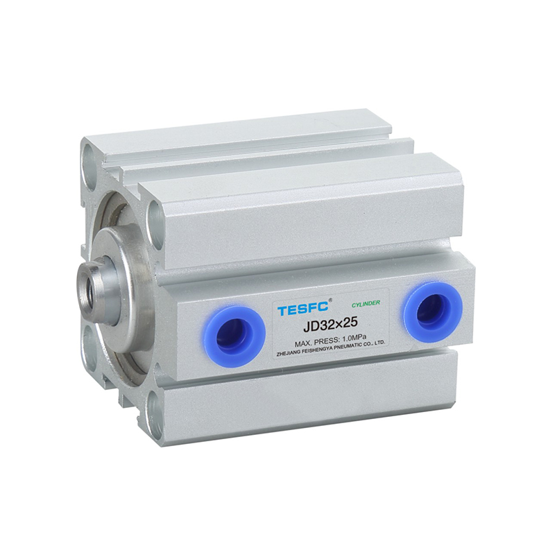 JD Threaded Double Action Thin Air Cylinder with compact aluminum body and side air ports for pneumatic automation